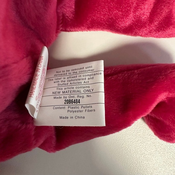 Ty Valentina Beanie Baby Bear Plush Toy Red Valentine's Day Canadian Tush NWT - Picture 14 of 16